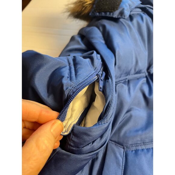 Reebok Colts Womens M Blue Puffer Jacket W/ Faux Fur Hood Convertible To Vest - Picture 9 of 15